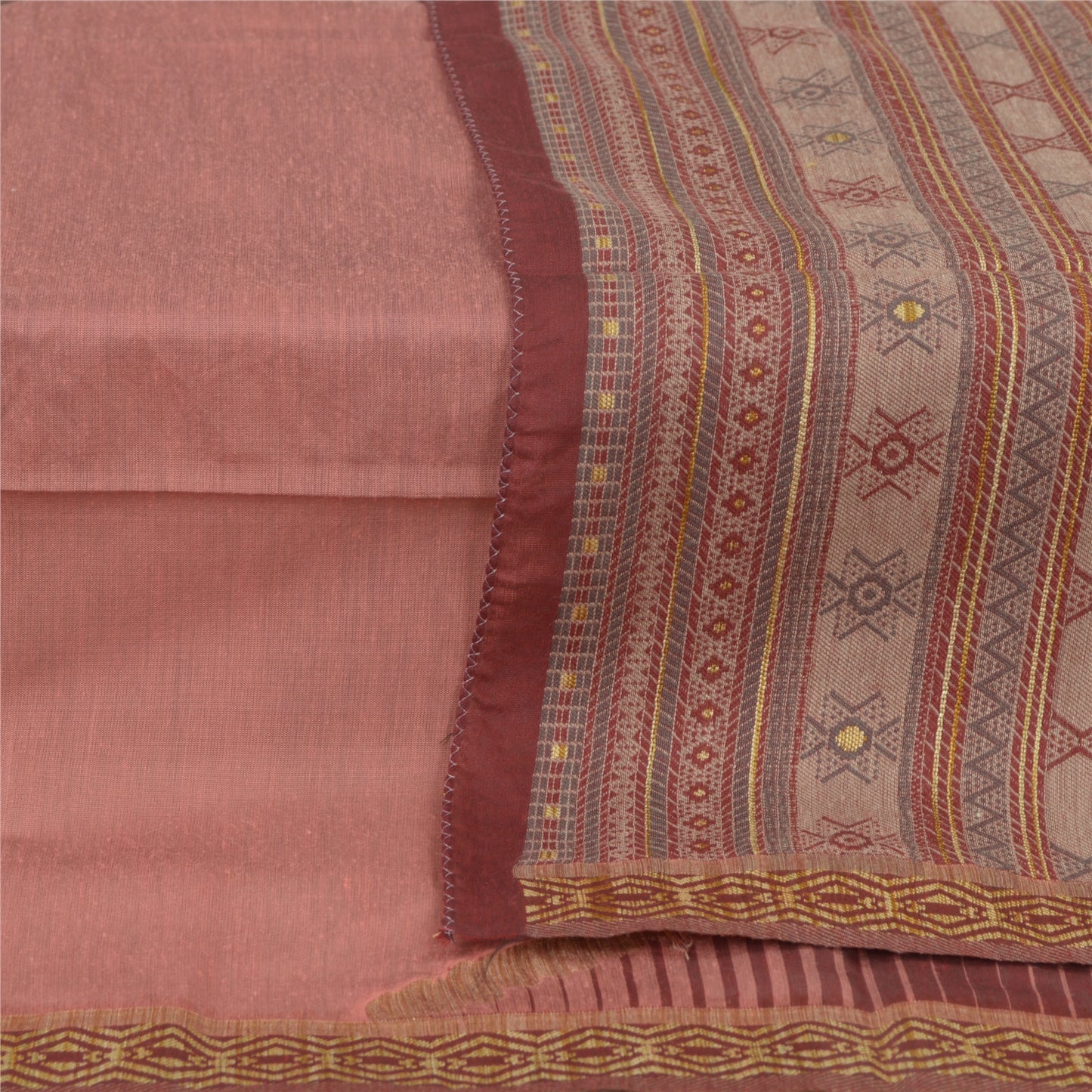 Sanskriti Vintage Lange Dupatta Stola Bomuld Ferskenfarvede Hijab Vævede Wrap Halstørklæder