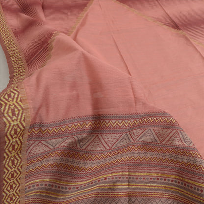 Sanskriti Vintage Lange Dupatta Stola Bomuld Ferskenfarvede Hijab Vævede Wrap Halstørklæder