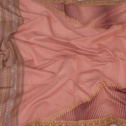 Sanskriti Vintage Lange Dupatta Stola Bomuld Ferskenfarvede Hijab Vævede Wrap Halstørklæder