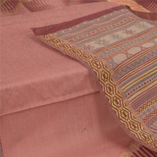 Load image into Gallery viewer, Sanskriti Vintage Long Dupatta Stole Cotton Peach Hijab Woven Wrap Scarves
