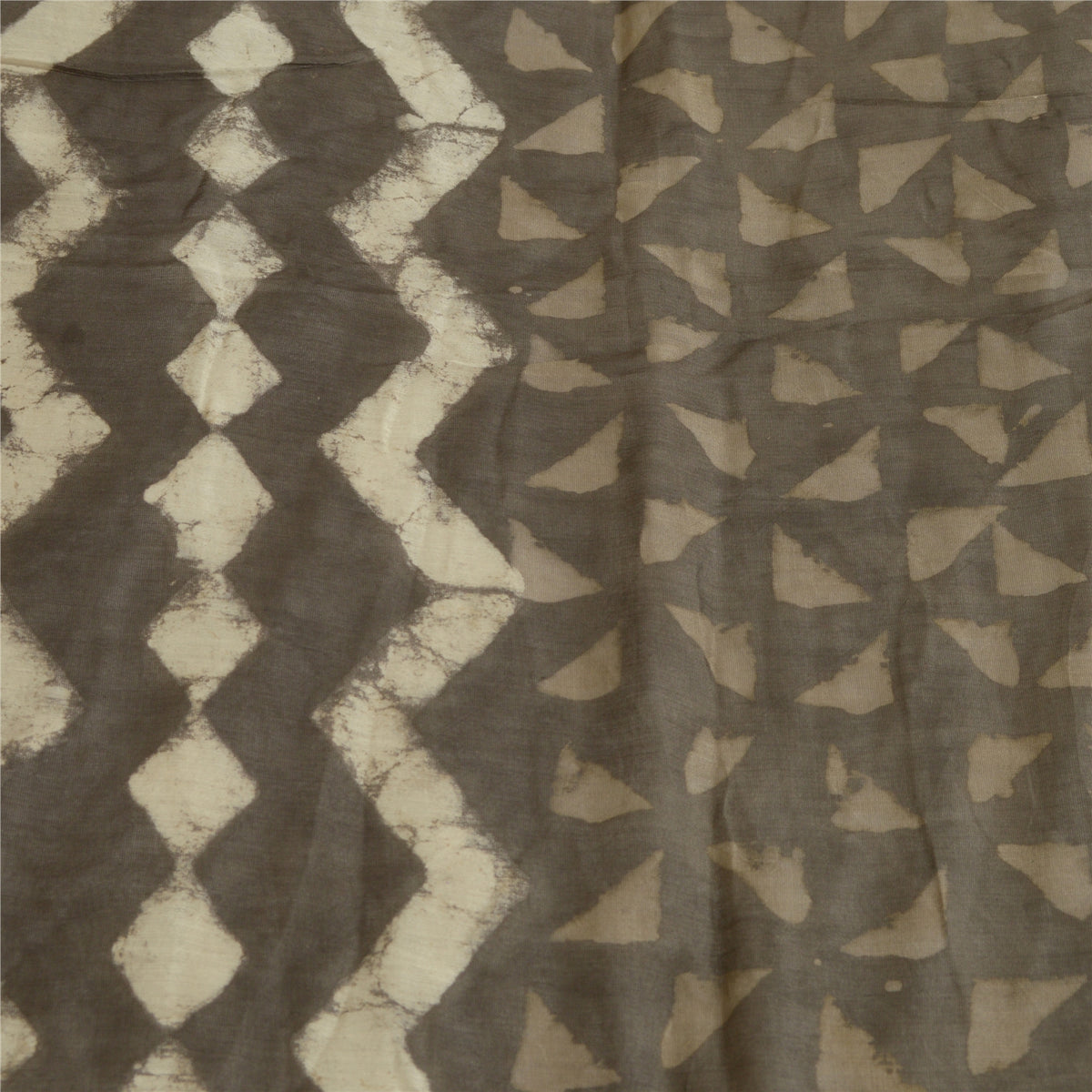 Sanskriti Vintage Chanderi Bagru Hand Block Pure Silk Dupatta Long Brown Stole