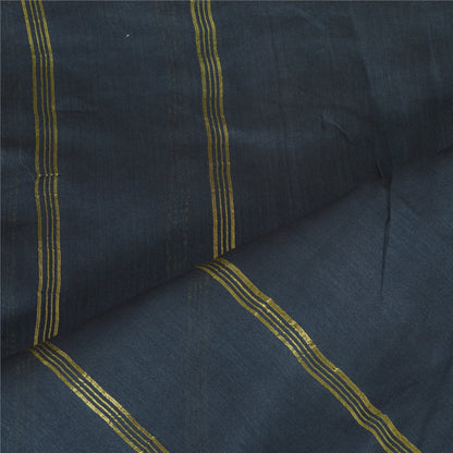 Sanskriti Vintage Chanderi Zari Woven Blue Cotton Silk Long Dupatta Stole Veil
