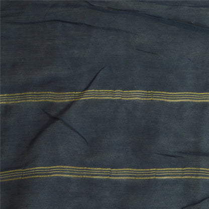 Sanskriti Vintage Chanderi Zari Woven Blue Cotton Silk Long Dupatta Stole Veil