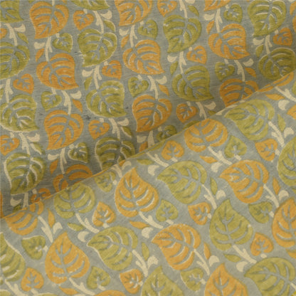 Sanskriti Vintage Printed Woven Pure Silk Long Dupatta Stole Ivory-Grey Veil