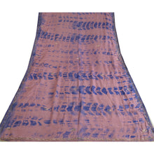 Load image into Gallery viewer, Sanskriti Vintage Pink/Blue Dupatta Long Stole Pure Silk Hand Beaded Tie-Dye
