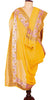 Sanskriti Vintage Long Yellow Dupatta/Stole Pure Georgette Silk Hand Beaded Veil