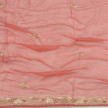 Load image into Gallery viewer, Sanskriti Vintage Long Brick Red Dupatta/Stole Pure Chiffon Silk Hand Beads Veil
