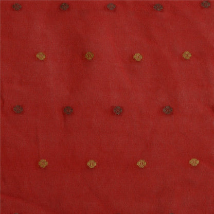 Sanskriti Vintage Long Dark Red Dupatta/Stole Pure Georgette Silk Woven Veil