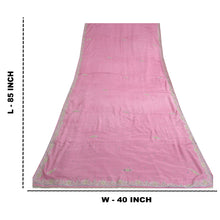 Load image into Gallery viewer, Sanskriti Vintage Dupatta Long Stole Pure Chiffon Silk Pink Hand Beaded Scarves
