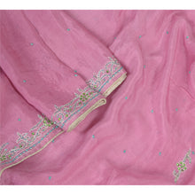Load image into Gallery viewer, Sanskriti Vintage Dupatta Long Stole Pure Chiffon Silk Pink Hand Beaded Scarves
