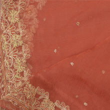Load image into Gallery viewer, Sanskriti Vintage Dupatta Long Stole Pure Chiffon Silk Brick Red Hand Beaded
