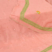 Load image into Gallery viewer, Sanskriti Vintage Dupatta Long Stole Pure Silk Peach Scarves Hand Beaded Veil
