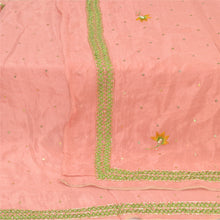 Load image into Gallery viewer, Sanskriti Vintage Dupatta Long Stole Pure Silk Peach Scarves Hand Beaded Veil
