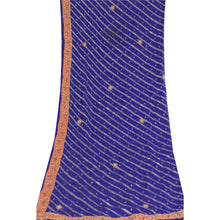 Load image into Gallery viewer, Sanskriti Vintage Dupatta Long Stole Georgette Blue Hand Beaded Woven Wrap Veil
