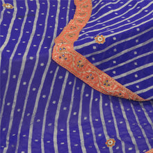 Load image into Gallery viewer, Sanskriti Vintage Dupatta Long Stole Georgette Blue Hand Beaded Woven Wrap Veil
