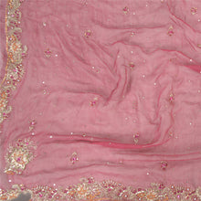 Load image into Gallery viewer, Sanskriti Vintage Dupatta Long Stole Pure Chiffon Silk Pink Hand Beaded Veil
