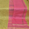 Sanskriti Vintage Long Dupatta Pink Pure Chanderi Cotton Printed Stole Scarves