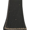 Sanskriti Vintage Long Dupatta Gray Hand Beaded Zardozi Net Mesh Stole Scarves