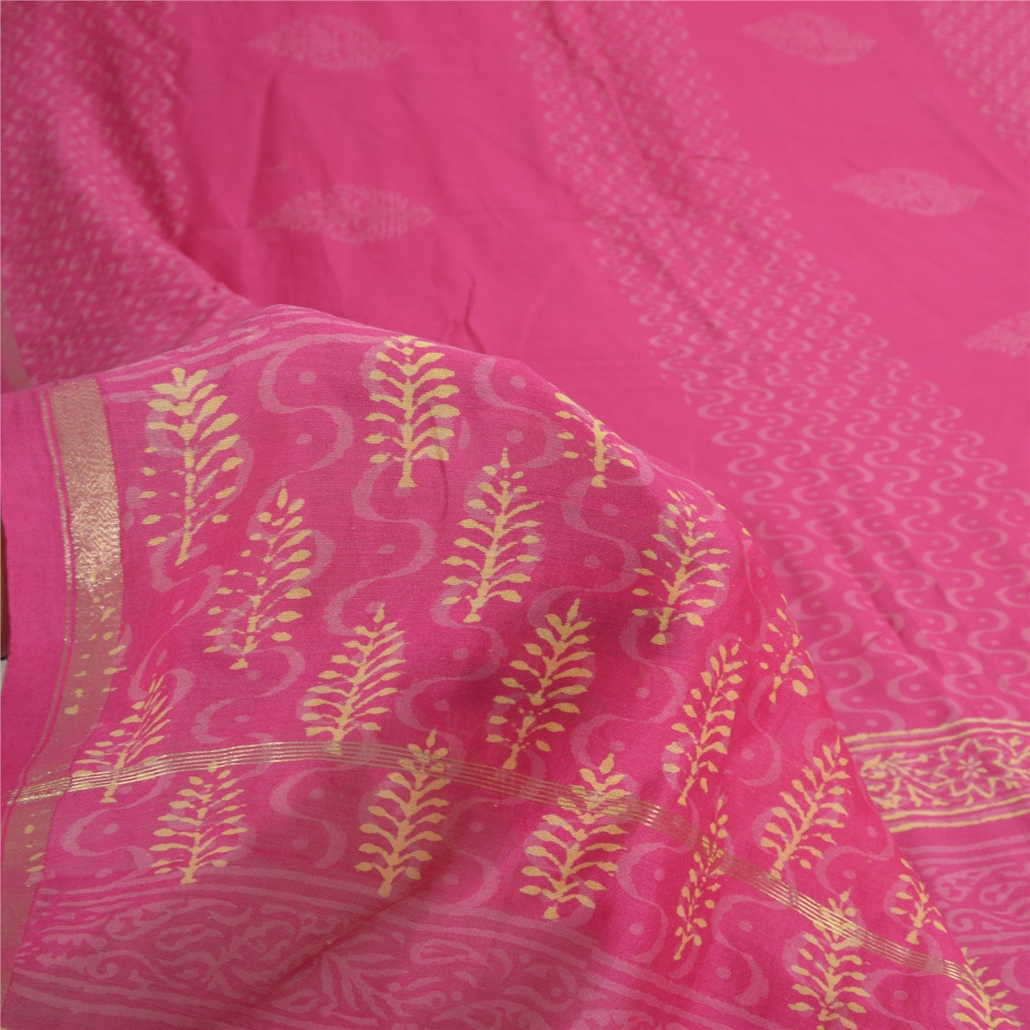 Sanskriti Vintage Long Dupatta Pink Hand Block Printed Pure Cotton Stole Scarves