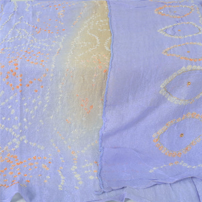 Sanskriti Vintage Long Dupatta Green & Blue Bandhani Pure Silk Hand Bead Veil