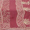 Sanskriti Vintage Long Indian Red Dupatta Pure Silk Batik Printed Scarf Stole