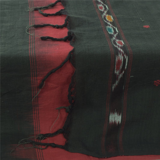 Sanskriti Vintage Dupatta Long Stole Ren Bomuld Håndbroderi Ikat Woven Veil
