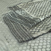 Sanskriti Vintage Long Gray Indian Dupatta Stole Pure Silk Woven Scarves Veil