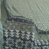 Sanskriti Vintage Long Dupatta/Stole Pure Blue Hand Beaded Sequins Scarf Veil