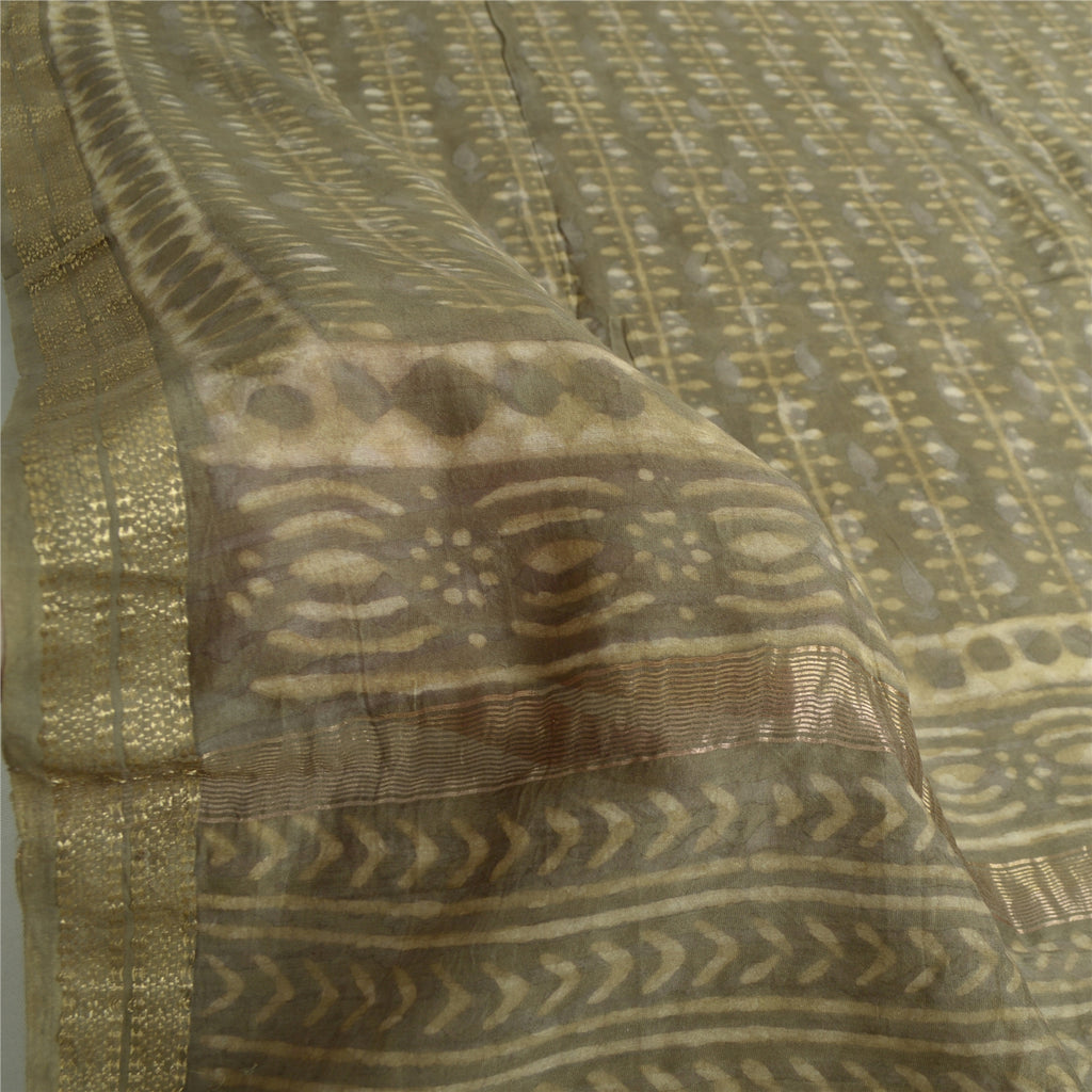 Sanskriti Vintage Long Dupatta/Stole Pure Cotton Hand Block Printed Bagru Veil