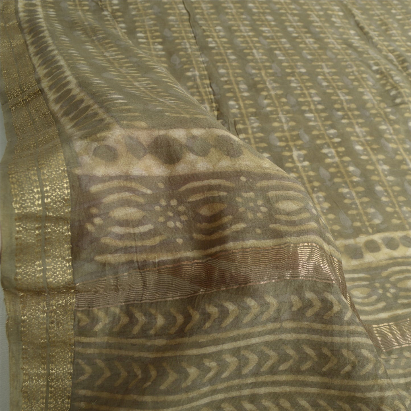 Sanskriti Vintage Long Dupatta/Stole Pure Cotton Hand Block Printed Bagru Veil