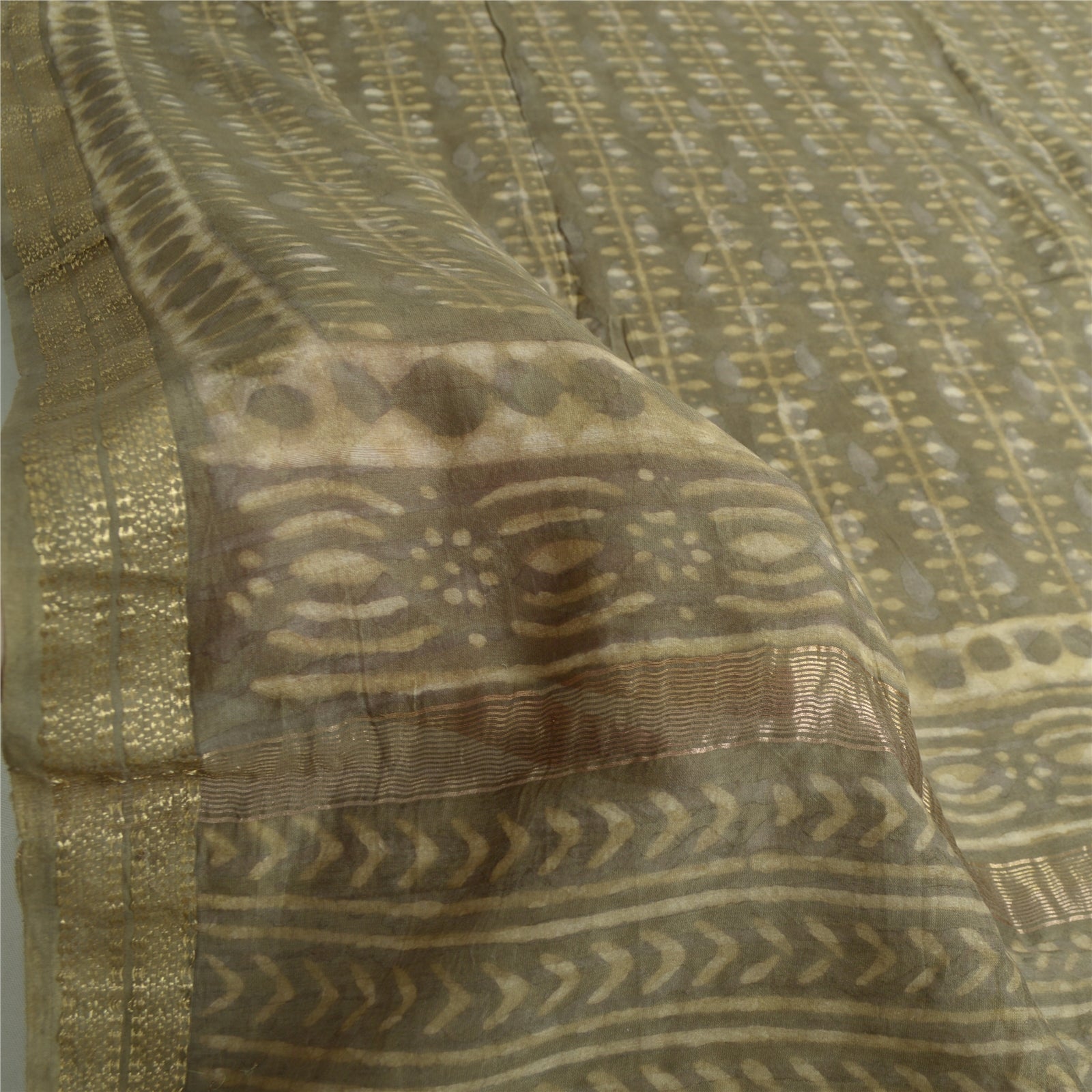 Sanskriti Vintage Long Dupatta/Stole Pure Cotton Hand Block Printed Bagru Veil