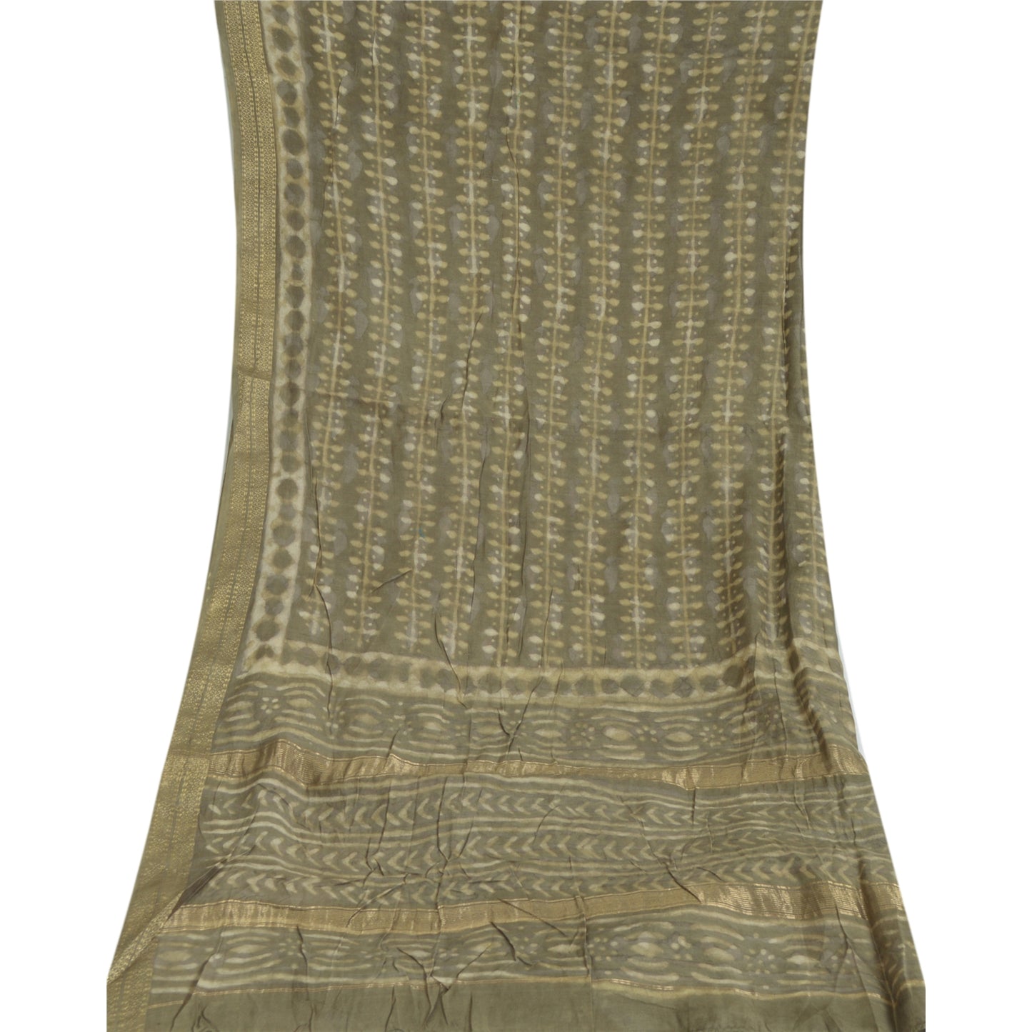 Sanskriti Vintage Long Dupatta/Stole Pure Cotton Hand Block Printed Bagru Veil