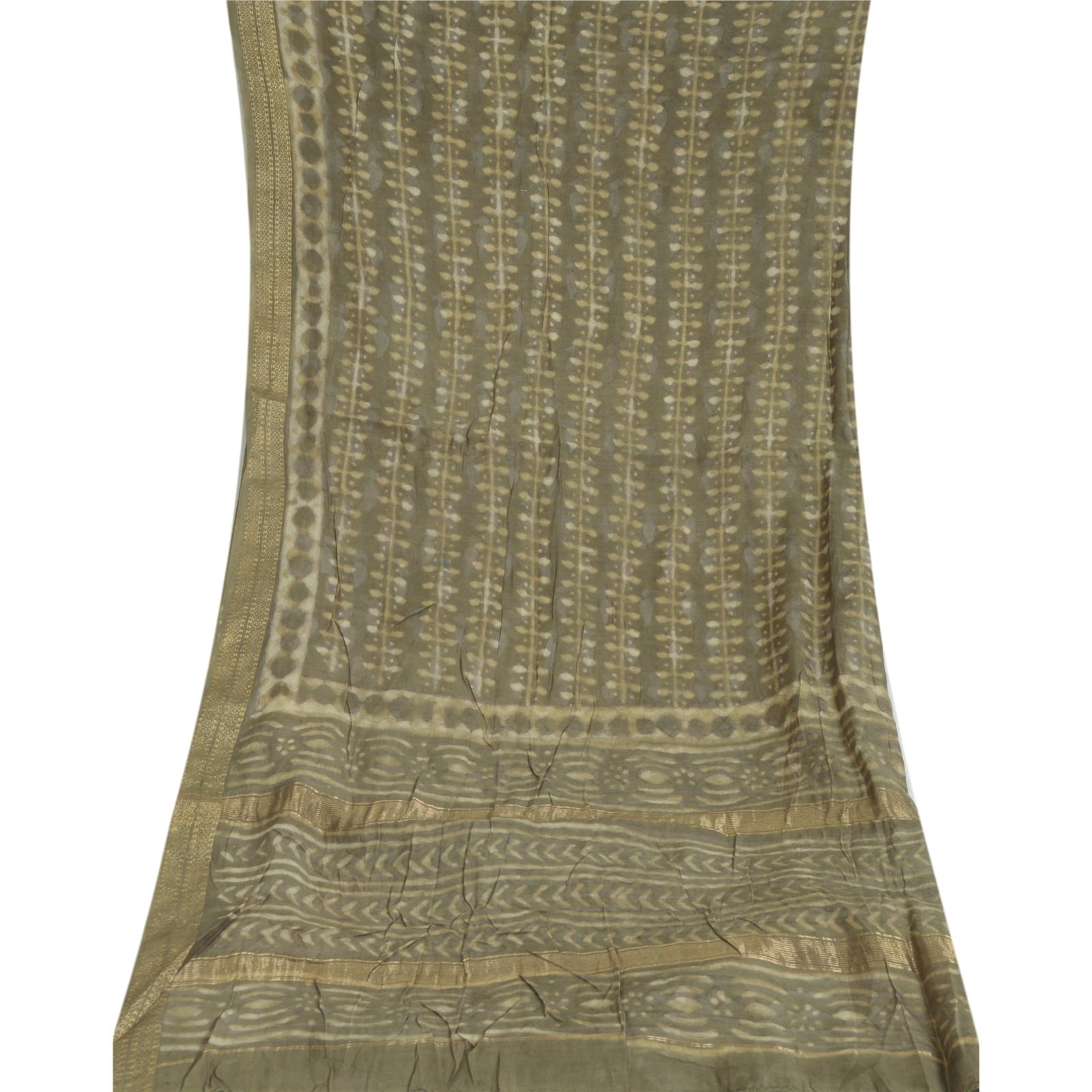 Sanskriti Vintage Long Dupatta/Stole Pure Cotton Hand Block Printed Bagru Veil