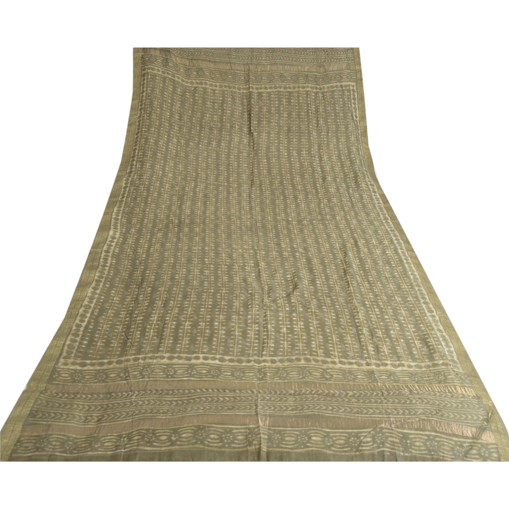 Sanskriti Vintage Long Dupatta/Stole Pure Cotton Hand Block Printed Bagru Veil