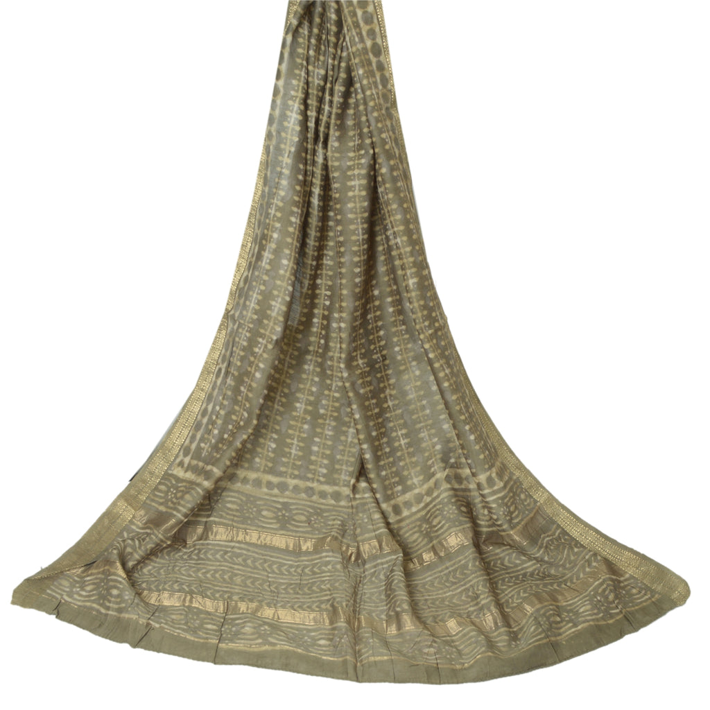 Sanskriti Vintage Long Dupatta/Stole Pure Cotton Hand Block Printed Bagru Veil