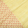 Sanskriti Vintage Long Dupatta Pale Yellow Pure Cotton Printed Zari Woven Stole