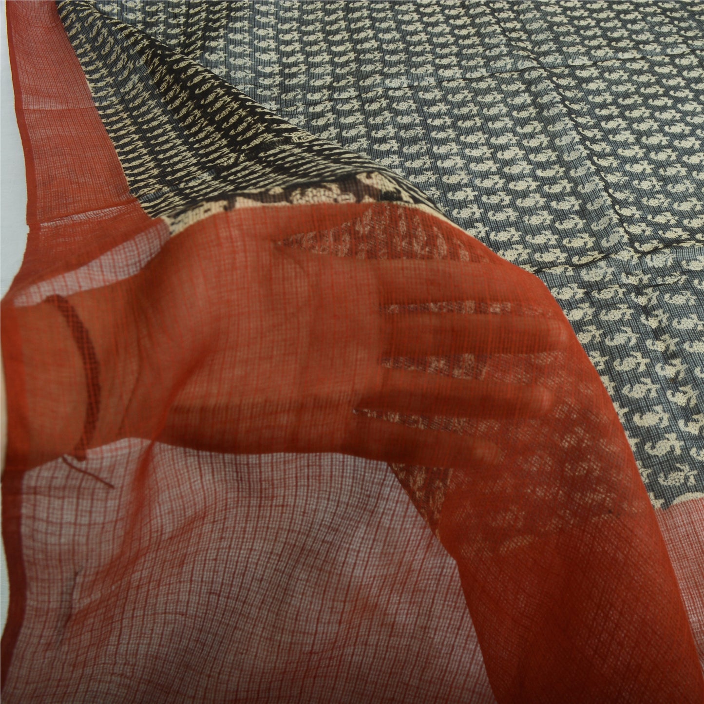 Sanskriti Vintage Long Dupatta Pure Cotton Kota Woven Hand Block Printed Scarves