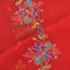 Sanskriti Vintage Red Dupatta Long Stole Pure Georgette Hand Beaded Wrap Scarves