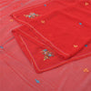 Sanskriti Vintage Red Dupatta Long Stole Pure Georgette Hand Beaded Wrap Scarves