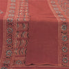 Sanskriti Vintage Lang Dupatta/Stola Ren Bomuld Støvet Rød Håndblokprint Slør