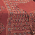 Sanskriti Vintage Long Dupatta/Stole Pure Cotton Dusty Red Hand Block Print Veil