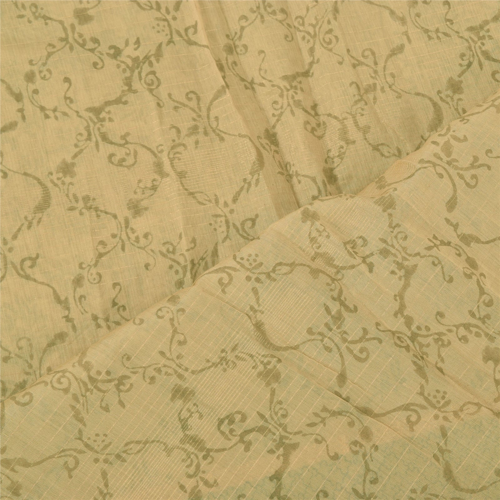 Sanskriti Vintage Long Dupatta/Stole Peach Cotton Silk Hand Block Printed Zari