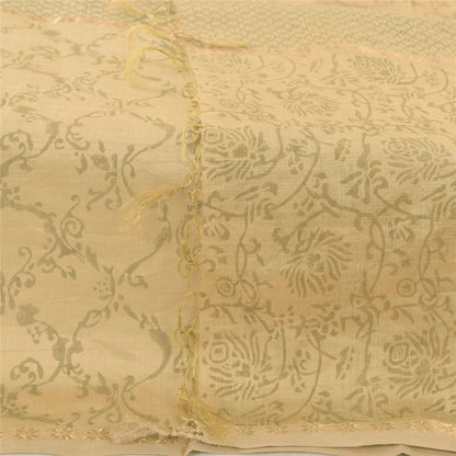 Санскрити Винтаж Длинный Дупатта/Палантин Персиковый Хлопок Шелковый Набивной Шарф Зари Вуаль