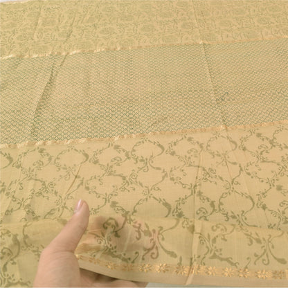 Санскрити Винтаж Длинный Дупатта/Палантин Персиковый Хлопок Шелковый Набивной Шарф Зари Вуаль