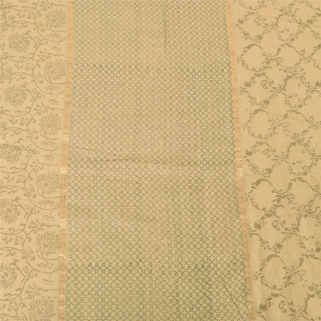 Sanskriti Vintage Long Dupatta/Stole Peach Cotton Silk Hand Block Printed Zari