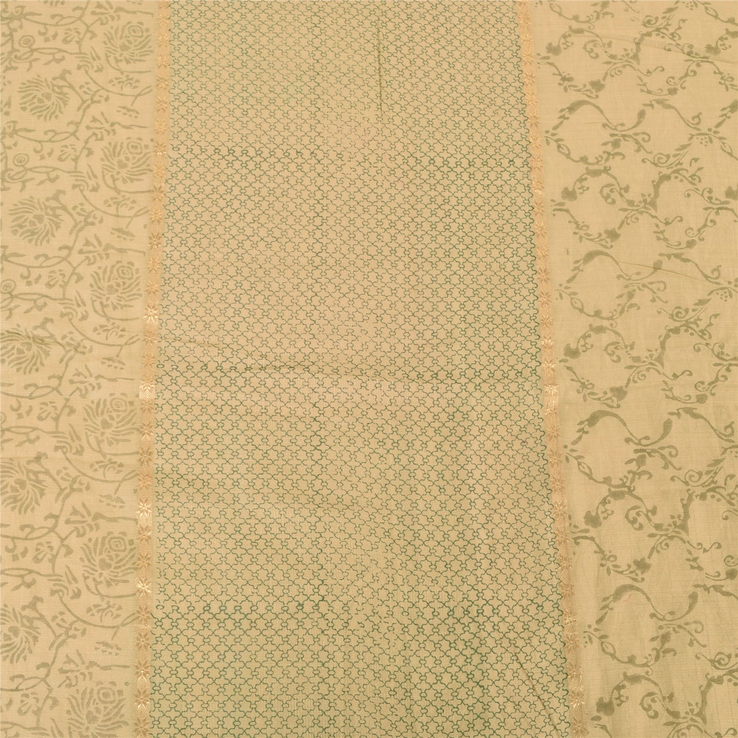 Санскрити Винтаж Длинный Дупатта/Палантин Персиковый Хлопок Шелковый Набивной Шарф Зари Вуаль