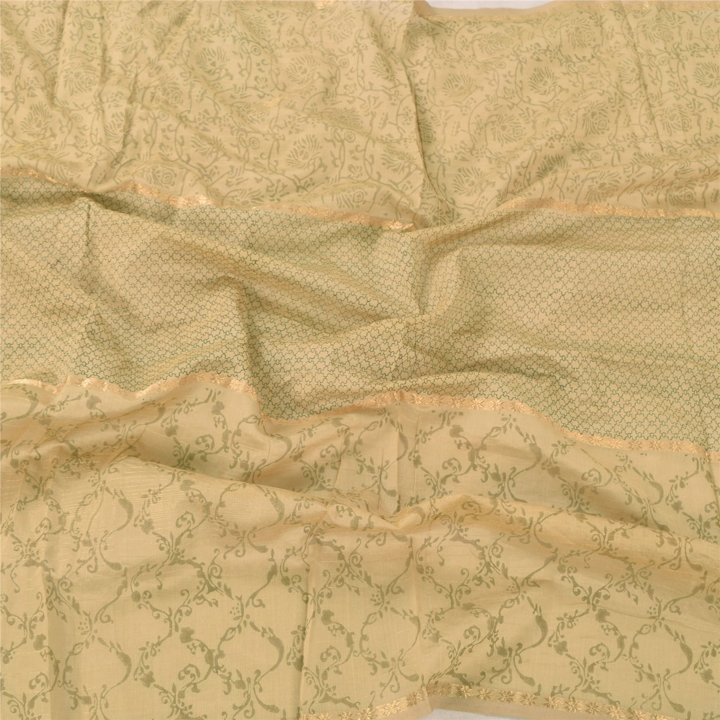 Санскрити Винтаж Длинный Дупатта/Палантин Персиковый Хлопок Шелковый Набивной Шарф Зари Вуаль