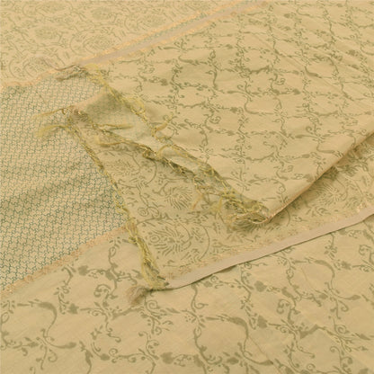 Санскрити Винтаж Длинный Дупатта/Палантин Персиковый Хлопок Шелковый Набивной Шарф Зари Вуаль