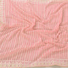 Sanskriti Vintage Long Dupatta/Stole Georgette Pink Hand Embroidered Scarf Veil