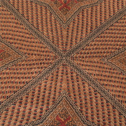 Sanskriti Vintage Mørkerød Dupatta Lang Stole Ren Silke Trykte Premium Tørklæder